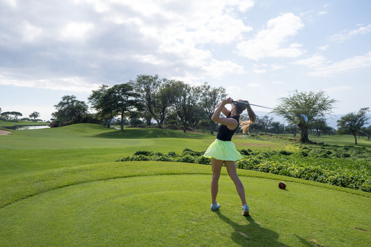 Playing golf at Wailea Emerald Course 